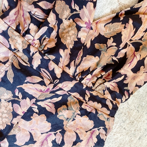 Amalie Showpo Dessie Floral Tie Front Open Back Puff Sleeve romper US 6 - Picture 7 of 8